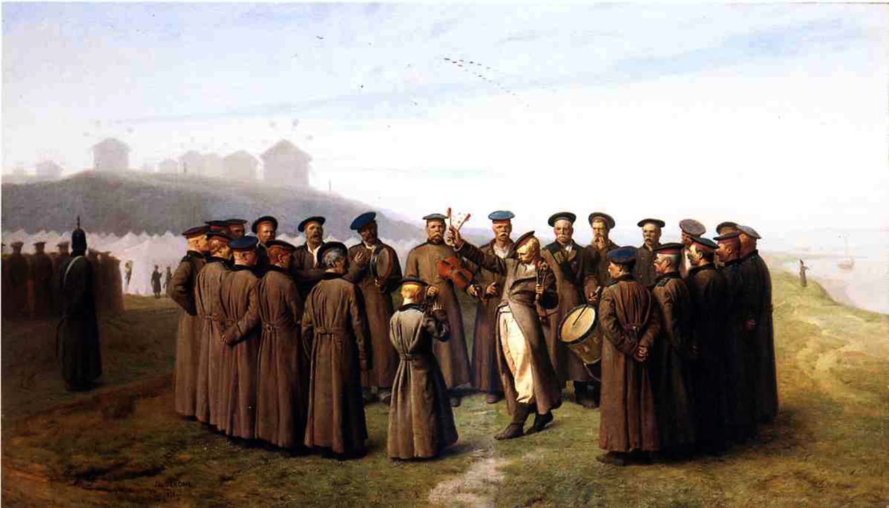 Ryska soldater kopplar av, 1855 av Jean Leon Gerome