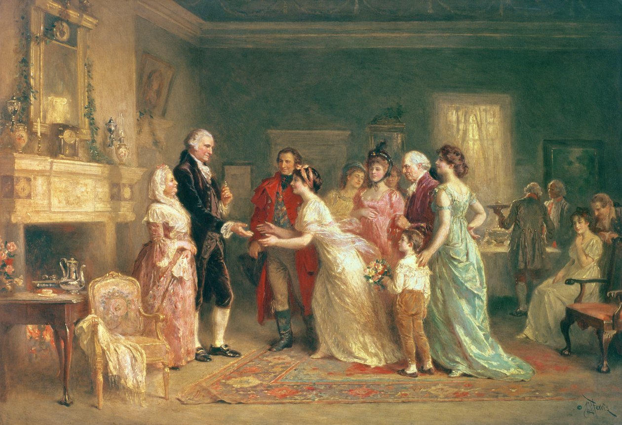 Washingtons födelsedag, 1798 av Jean Leon Gerome Ferris
