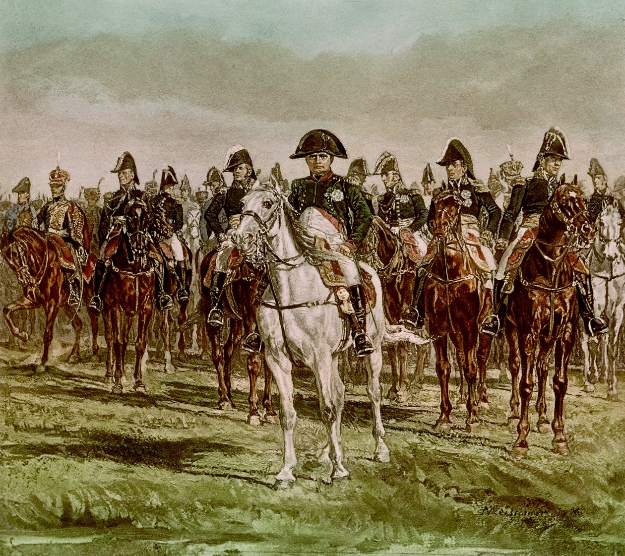 Napoleon I (1769-1821) och hans stab, ca 1860 (se även 62590) av Jean Louis Ernest Meissonier