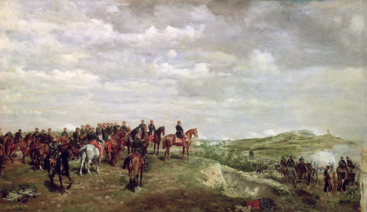 Napoleon III (1808-73) i slaget vid Solferino 1859, 1863 (panel) av Jean Louis Ernest Meissonier