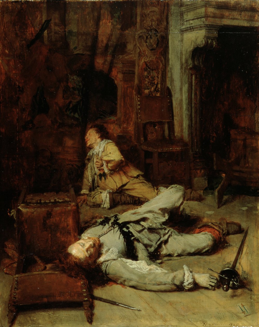 Slutet på kortspelet, 1865 av Jean Louis Ernest Meissonier