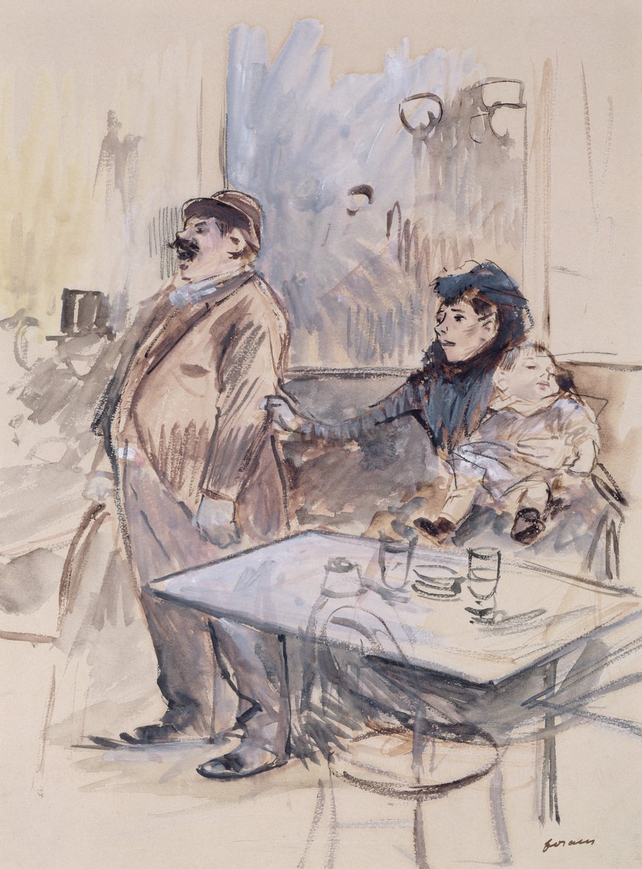 Absint, ca 1885 (wc och gouache på papper) av Jean Louis Forain