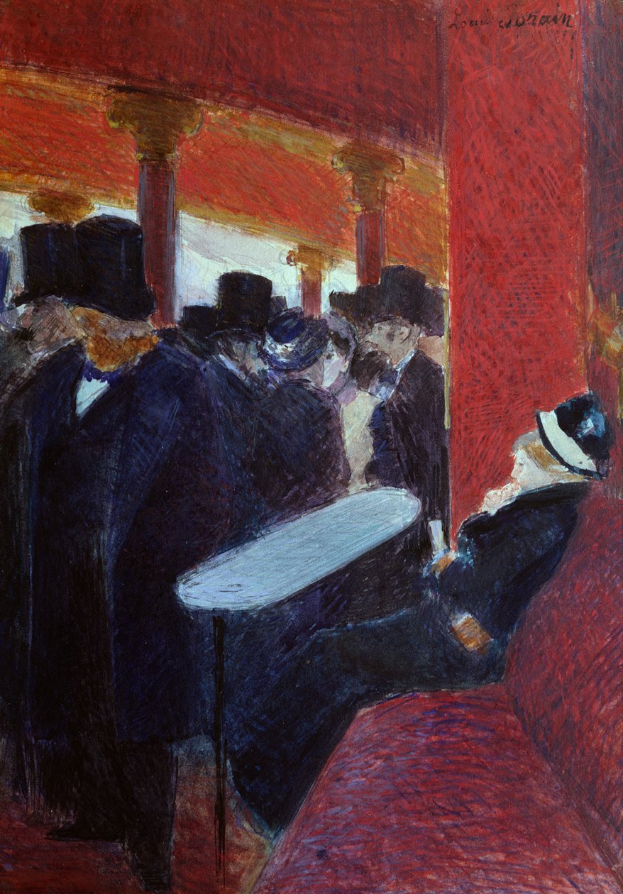 At the Folies Bergere (gouache) av Jean-Louis Forain