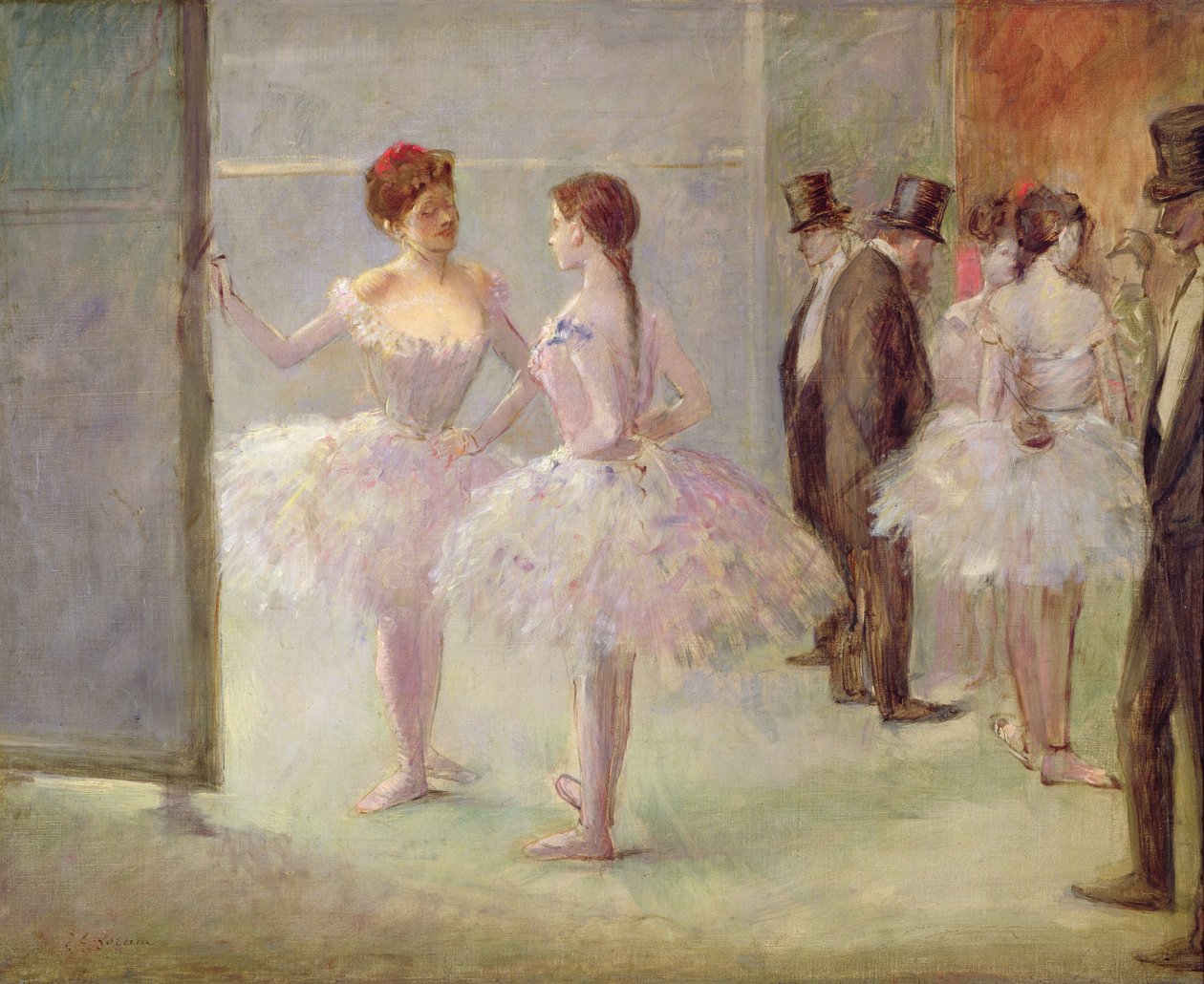 Dansare i vingarna på Operan, ca 1900 av Jean Louis Forain