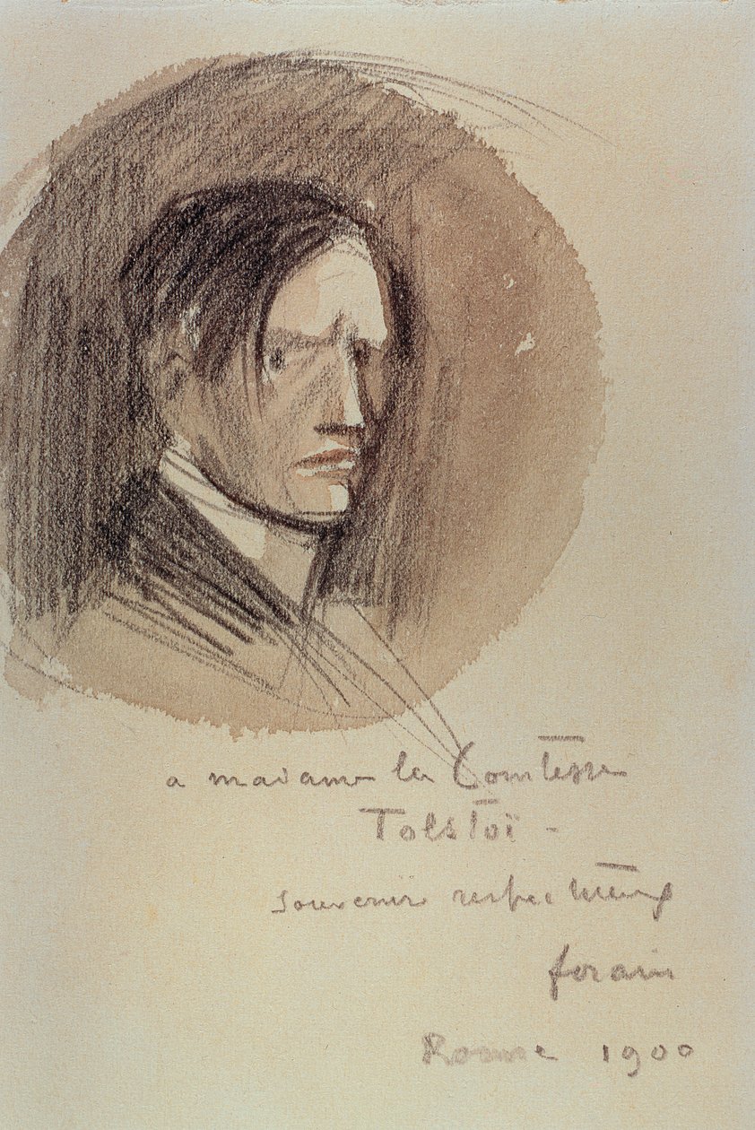 Självporträtt, 1900 (träkol på papper) av Jean Louis Forain