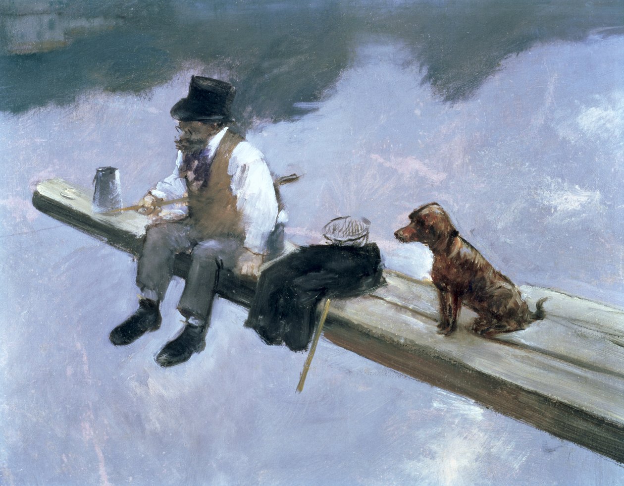 Fiskaren, detalj av en man som fiskar, 1884 (se 80709) av Jean Louis Forain