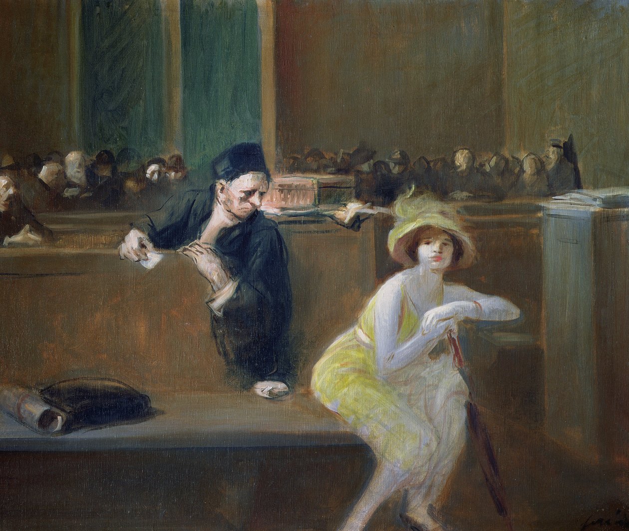 Tribunalens scen av Jean Louis Forain