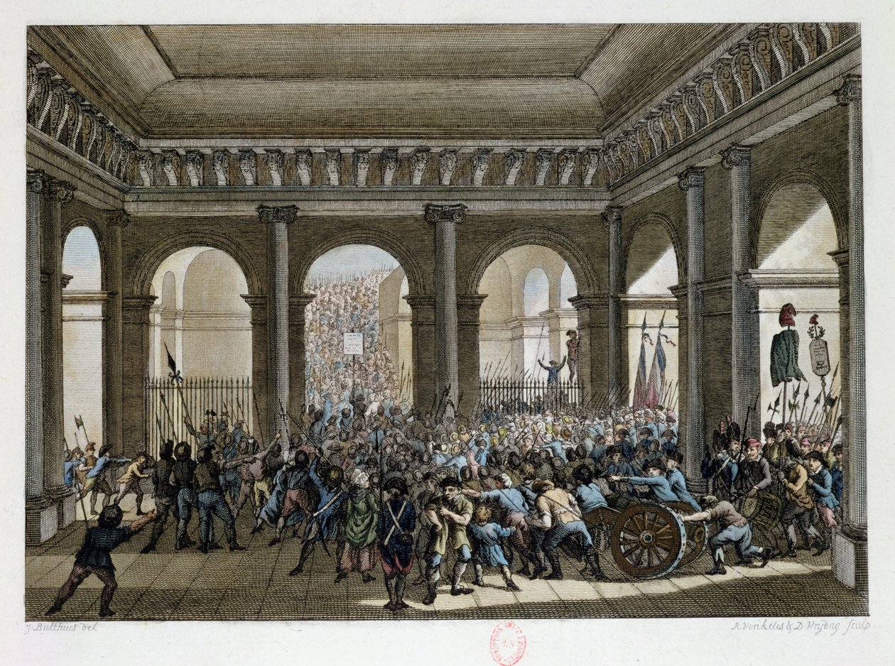 Det parisiska folket invaderar Tuilerierna (20 juni 1792), 1792 av Jean Louis the Younger Prieur