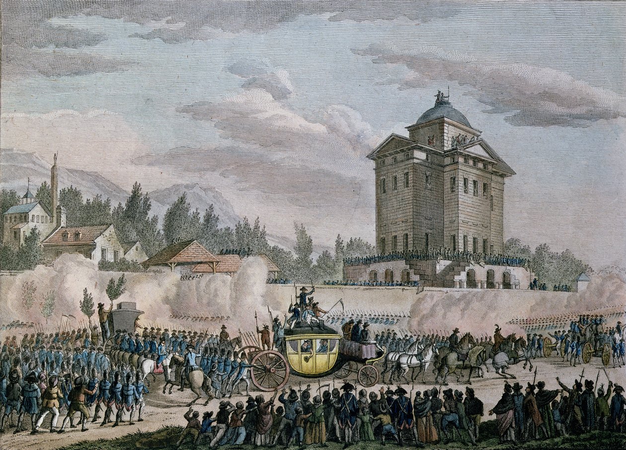 Ludvig XVI:s (1754-93) återkomst till Paris från Varennes, 26 juni 1791, graverad av Reinier Vinkeles (1741-1816) och Daniel Vrydag (1765-1822) av Jean Louis the Younger Prieur