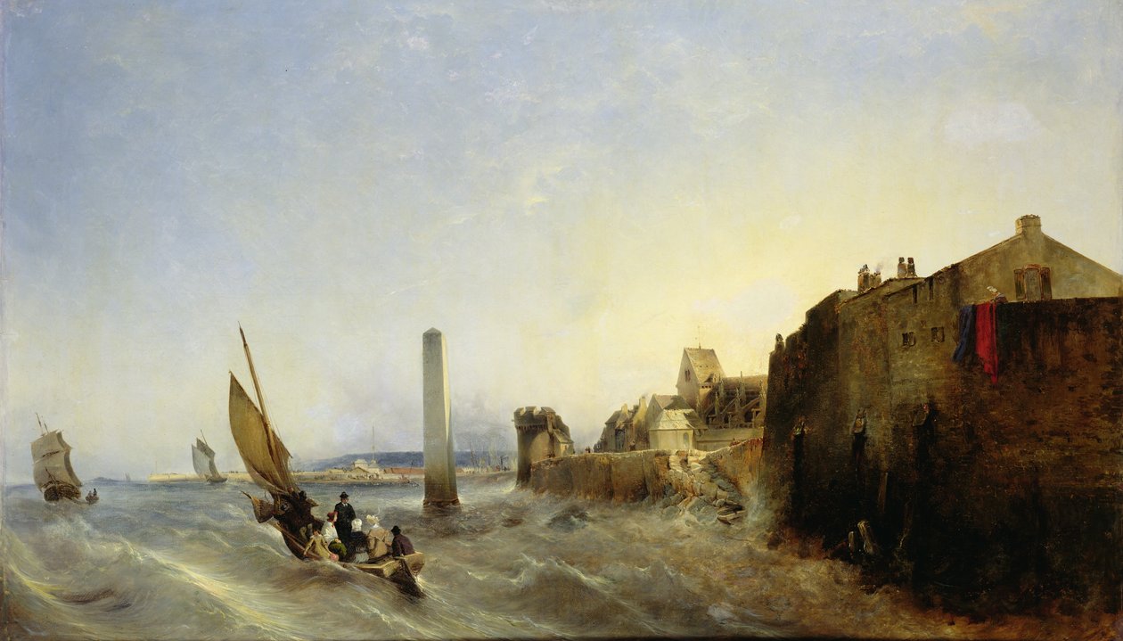 Utsikt över Napoleonskajen i Cherbourg, 1838 av Jean Louis Petit