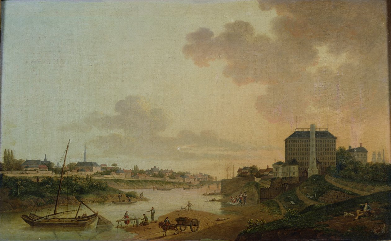 Utsikt över bomullsfabriken från Motte Sanguin i Orleans, 1825 av Jean Louis Rabigot