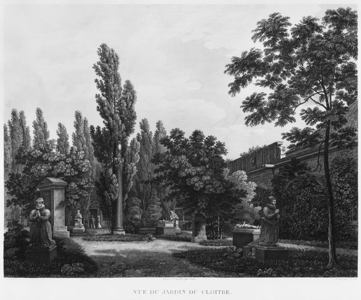 Trädgården i klostret, Musee des Monuments Francais, Paris, illustration från 