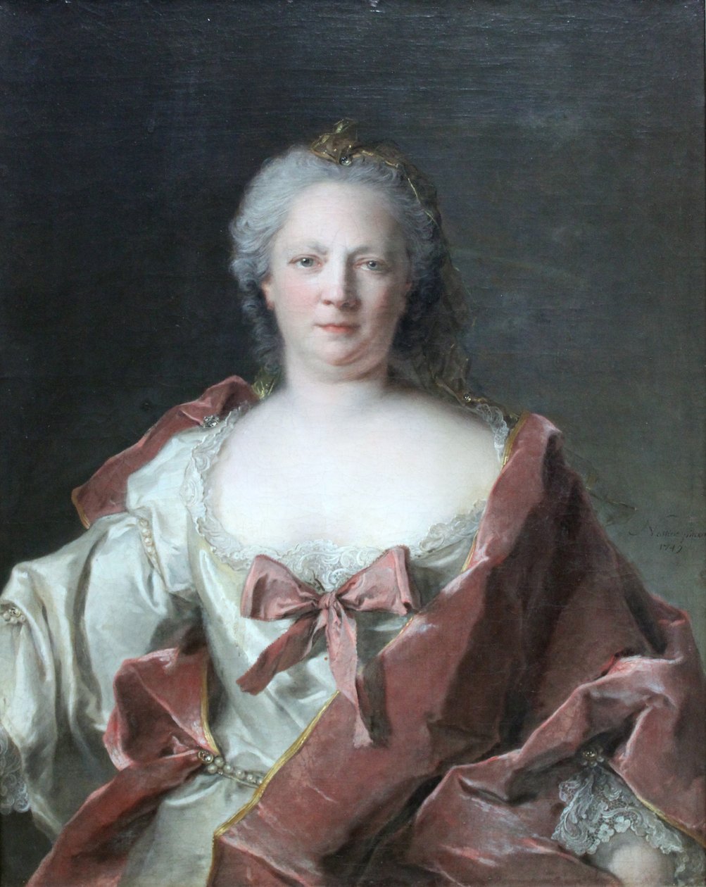 Porträtt av Frankfurt-bankirens fru Anna Elisabeth Leerse (1698-1776) av Jean Marc Nattier
