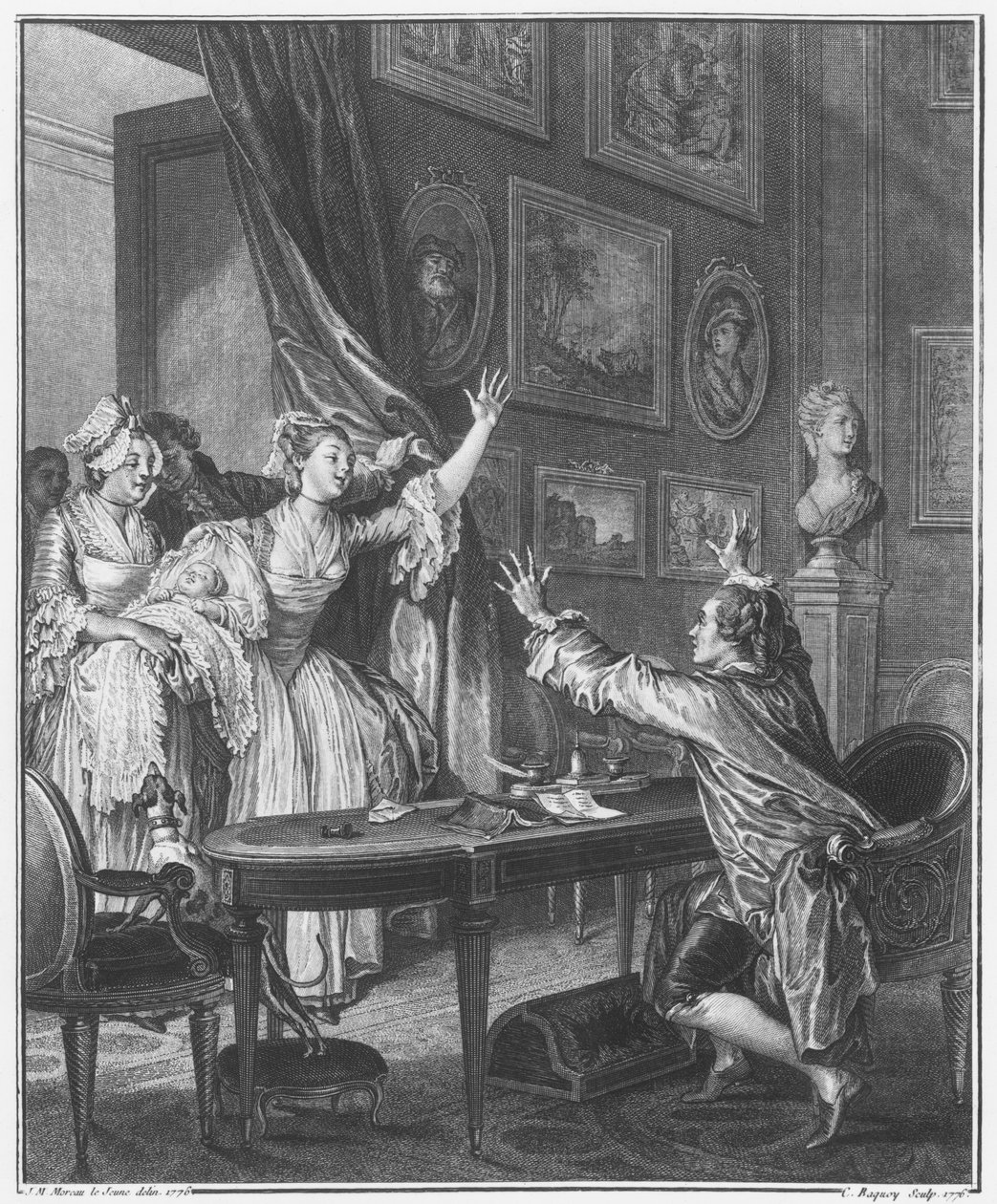 Det är en pojke, graverad av Pierre Charles Baquoy (1759-1829) 1776 av Jean Michel the Younger Moreau