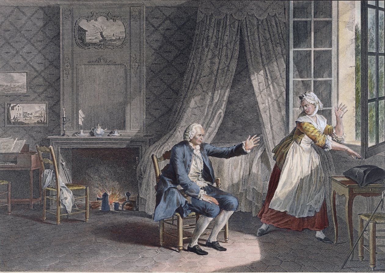 Jean-Jacques Rousseaus (1712-78) sista ord i Ermenonville 1778 av Jean Michel the Younger Moreau