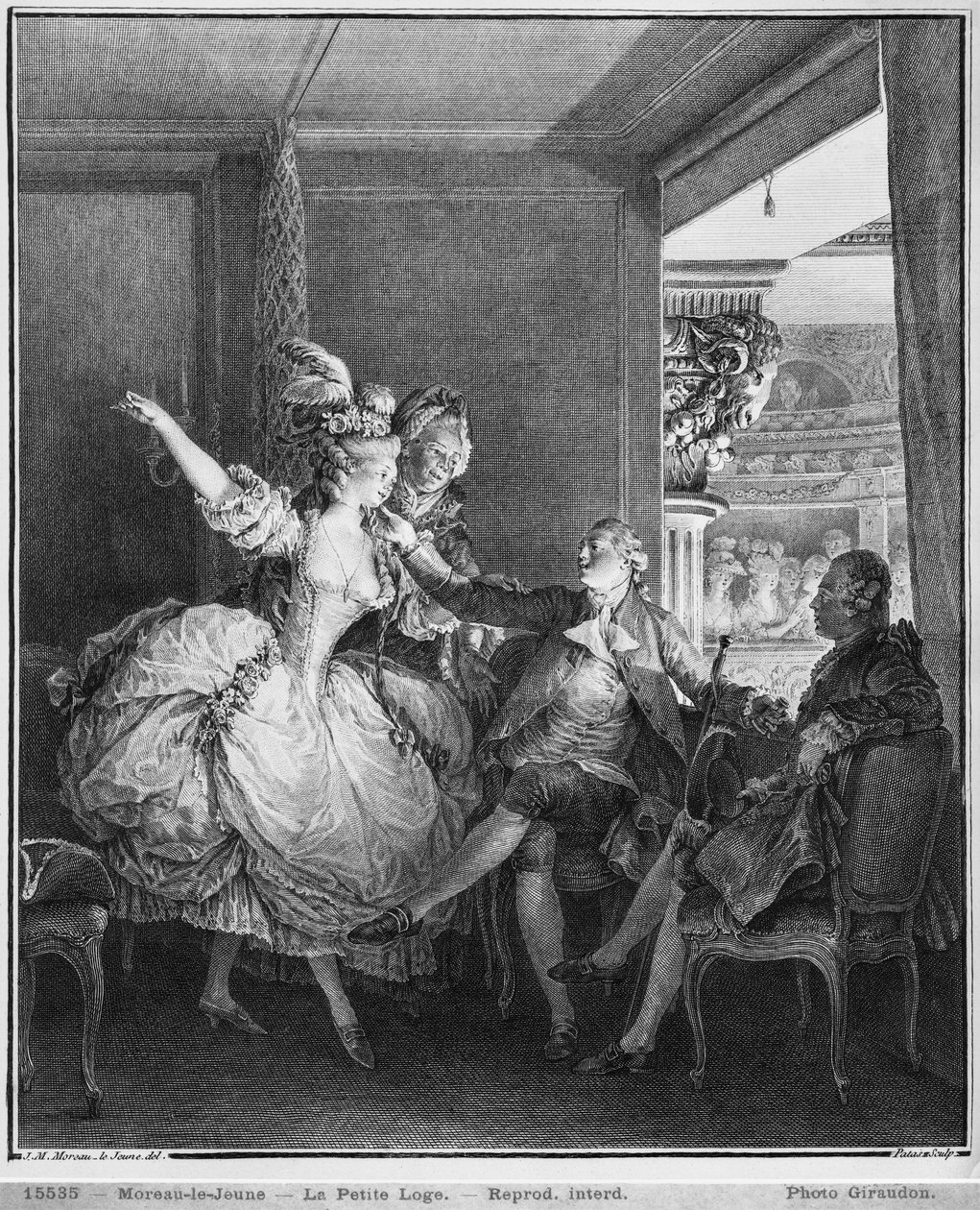 Den lille æske, graveret af Charles Emmanuel Patas (1744-1802) ca. 1777 sverige av Jean Michel the Younger Moreau
