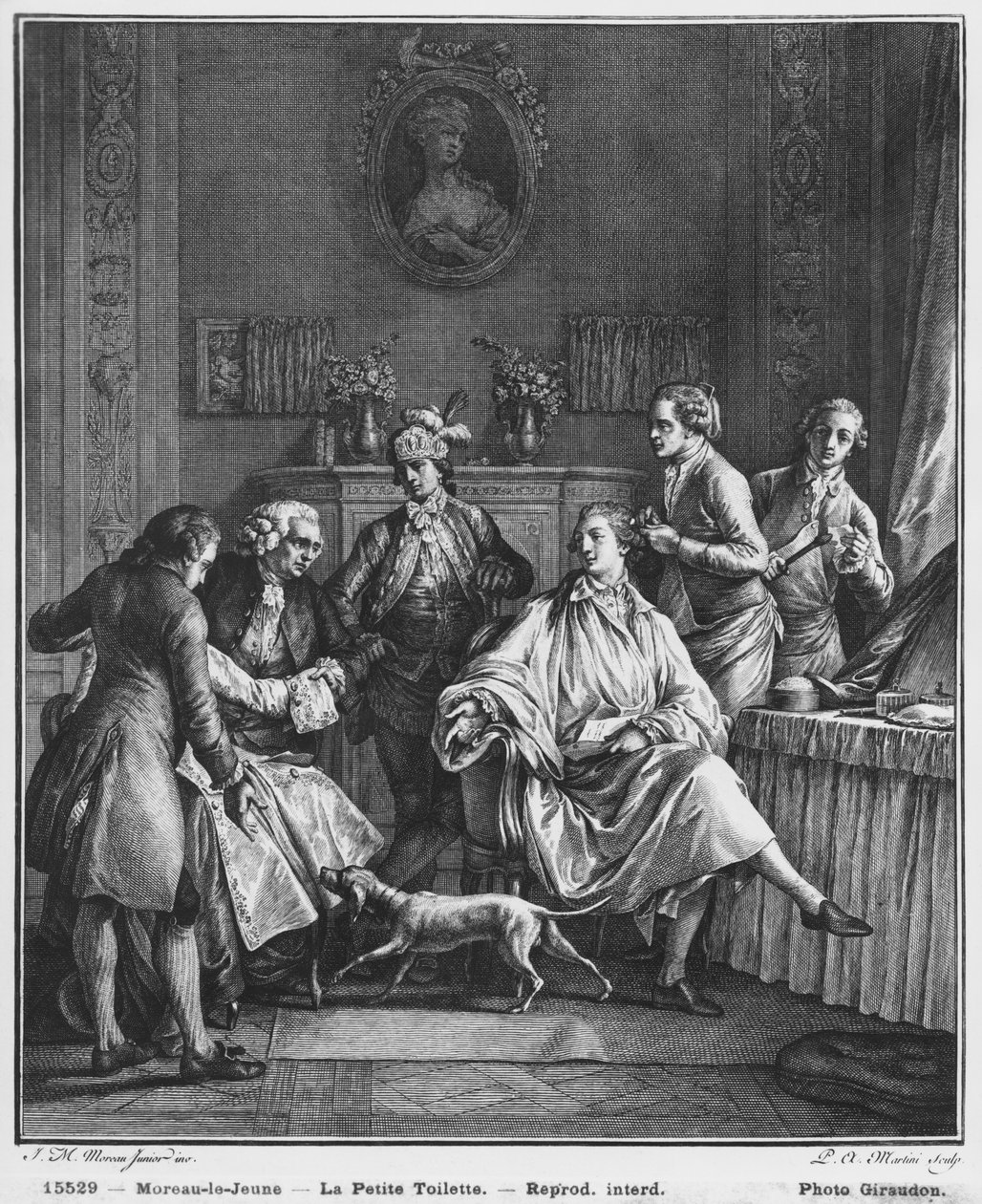 Den lilla toaletten, graverad av Pietro Antonio Martini (1739-97) av Jean Michel the Younger Moreau