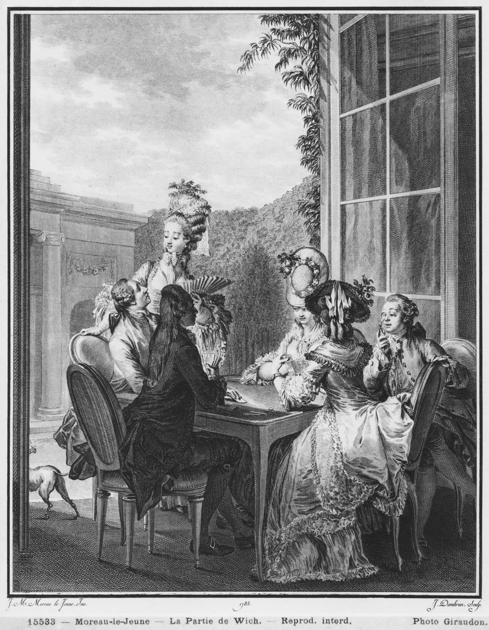 Whistpartiet, graverat av Jean Dambrun (1741-efter 1808) 1783 av Jean Michel the Younger Moreau