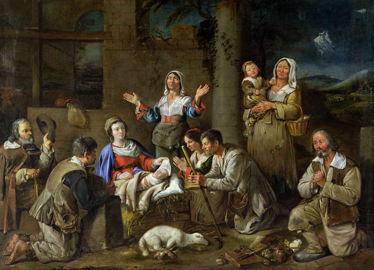Tillbedjan av herdarna, c.1659 av Jean Michelin