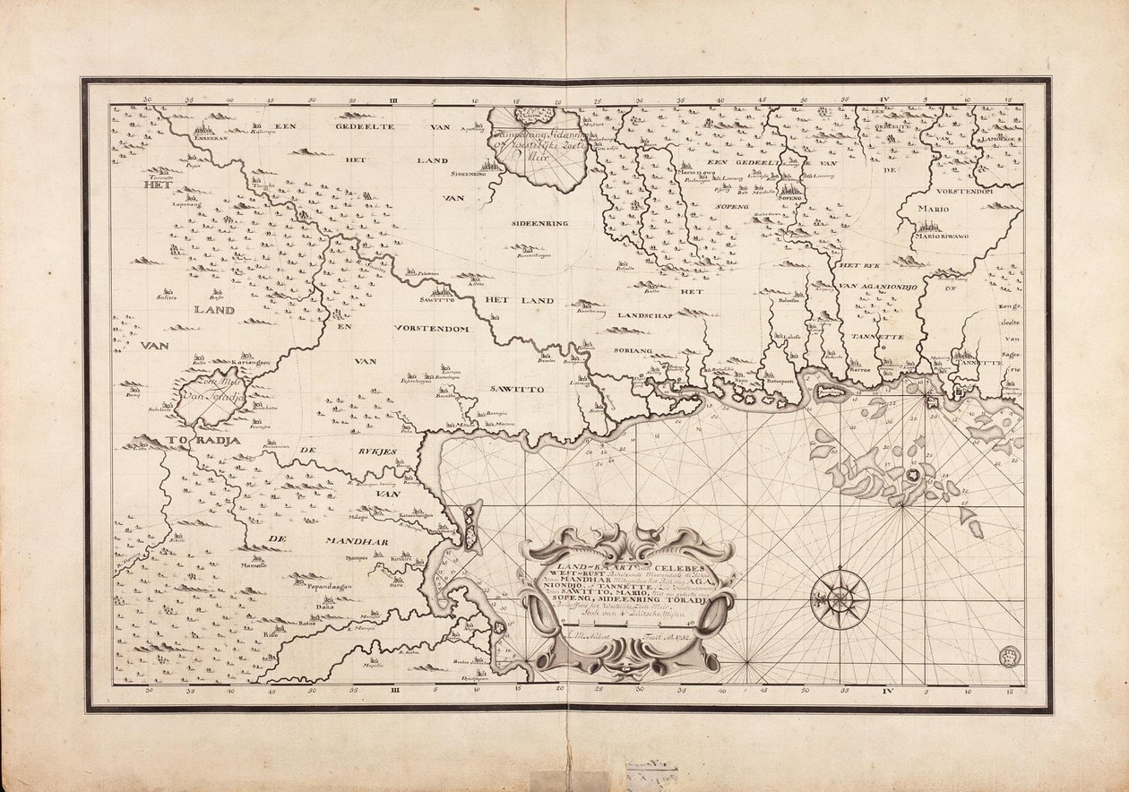 Map of part of the western coast of Celebes av Jean Michiel Aubert