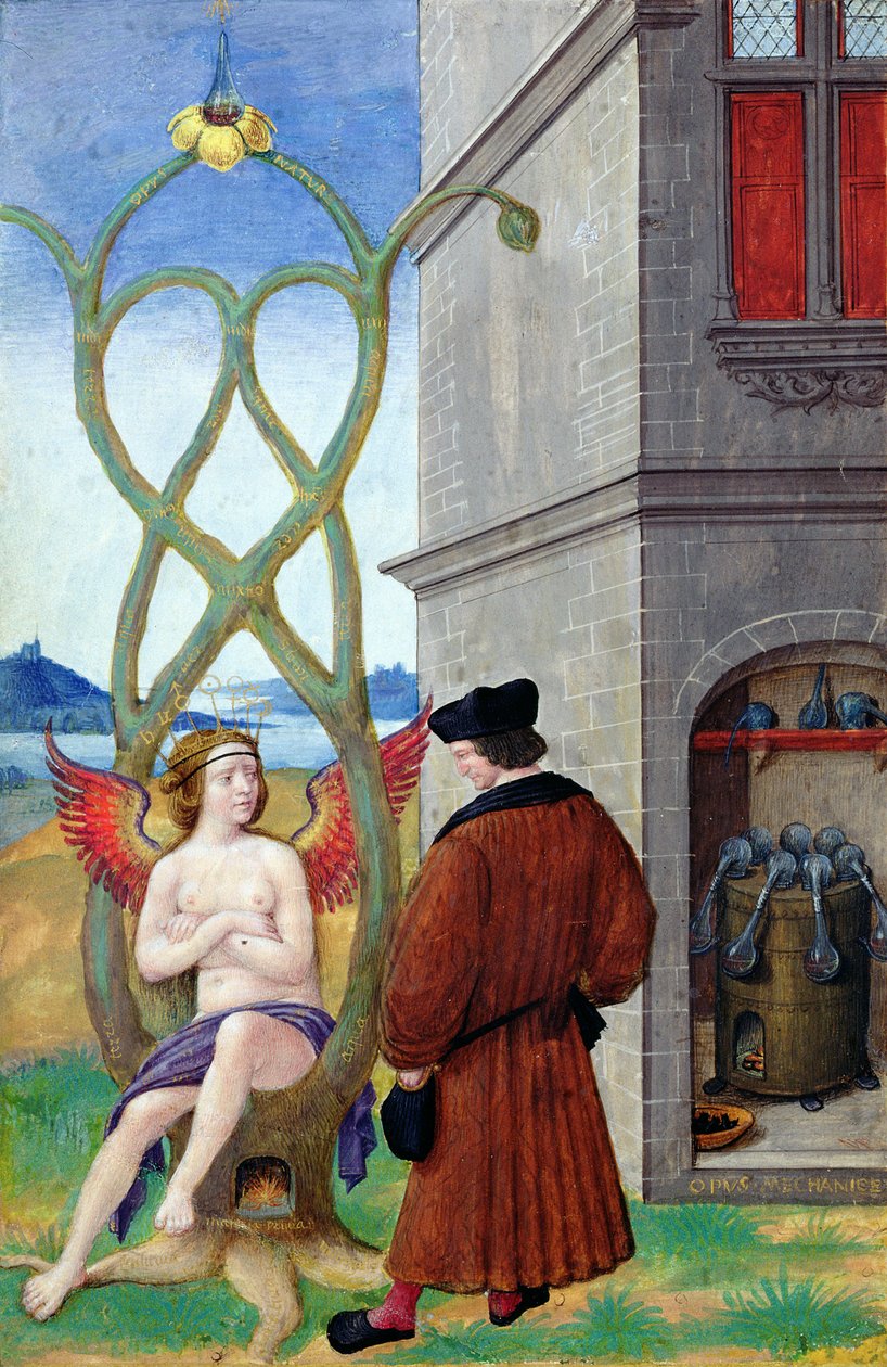 Dialogen mellan alkemisten och naturen, 1516 av Jean Perreal