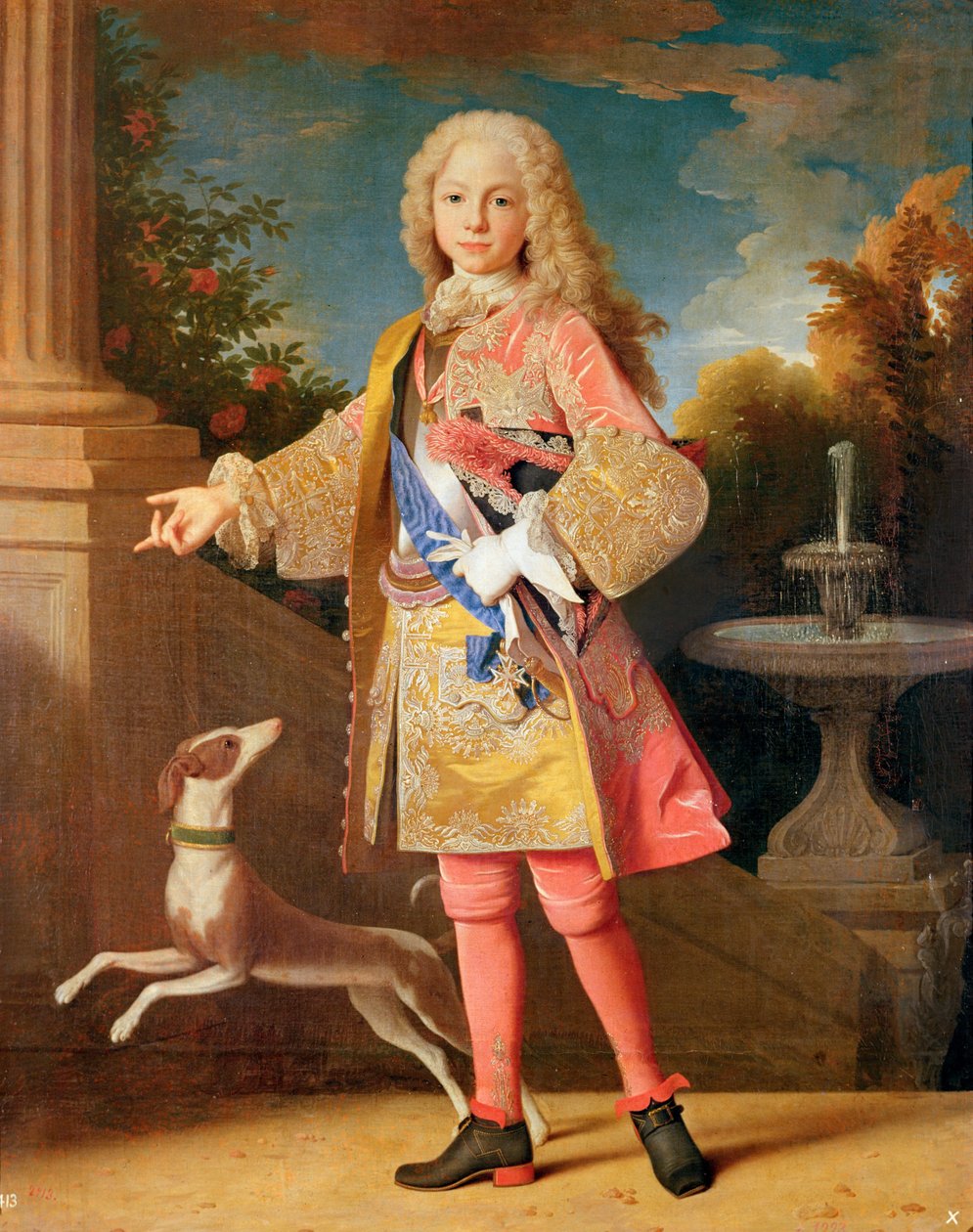 Porträtt av Ferdinand av Bourbon, prins av Asturien, ca 1725-35 av Jean Ranc
