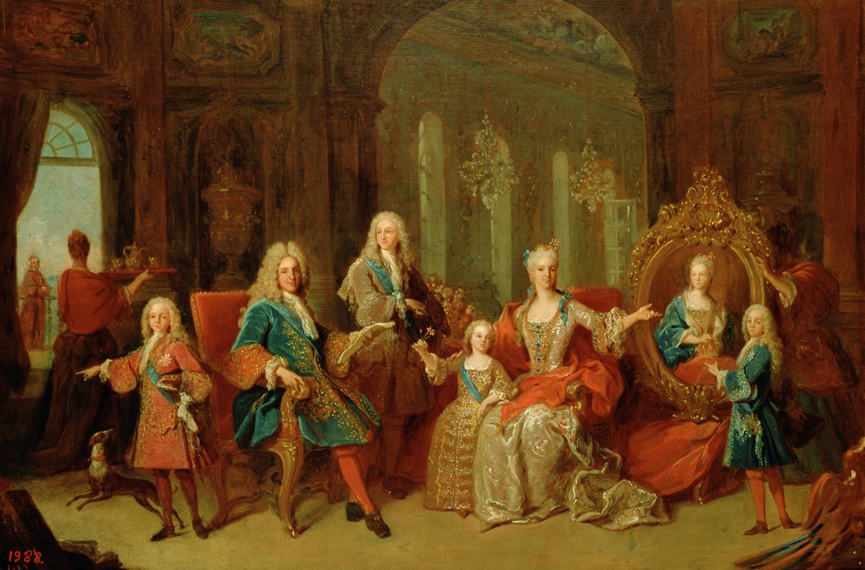 Familjen till Philip V (1683-1746) av Bourbon, c.1722 av Jean Ranc