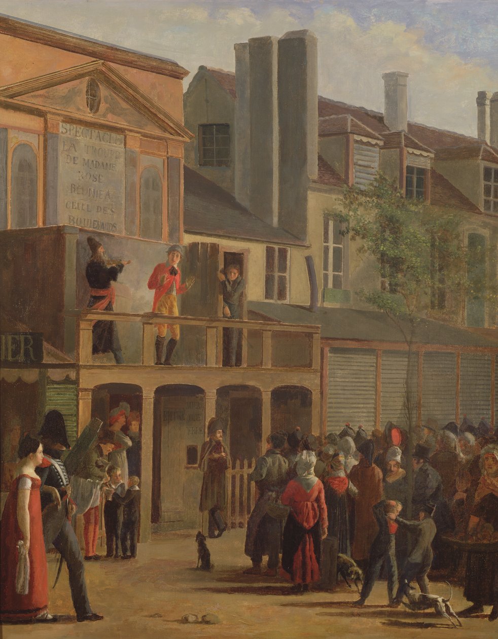 Gatuteaterföreställning av Bobeche och Galimafre, c.1820 av Jean Roller