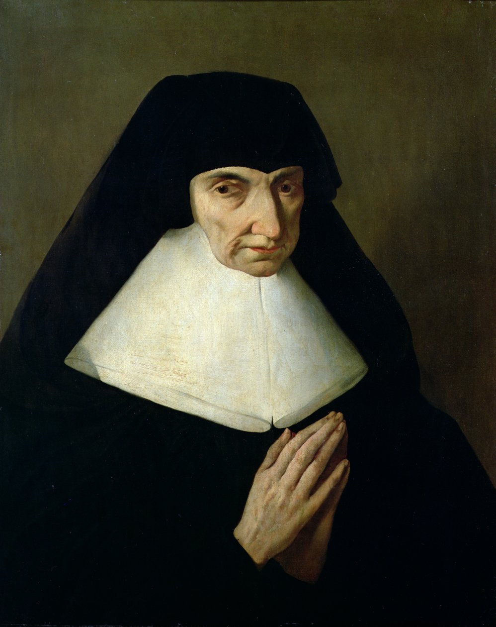 Porträtt av Catherine de Montholon, grundare av Ursulinorden i Dijon av Jean Tassel