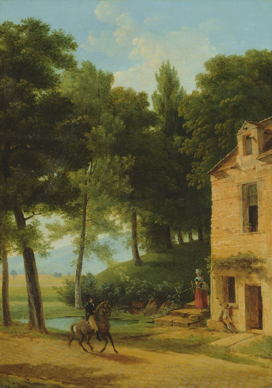 Italienskt landskap med en kavaljer av Jean Victor Bertin