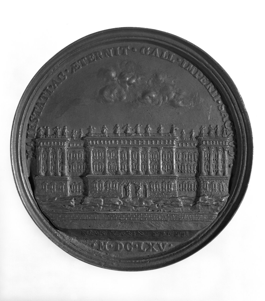 Medalj med Berninis ritning för Louvren, 1665 (guld) av Jean Warin