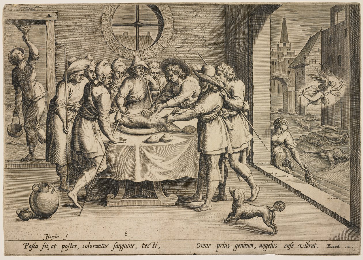 Påsken (2 Mosebok 12) av Jean or Johann Sadeler