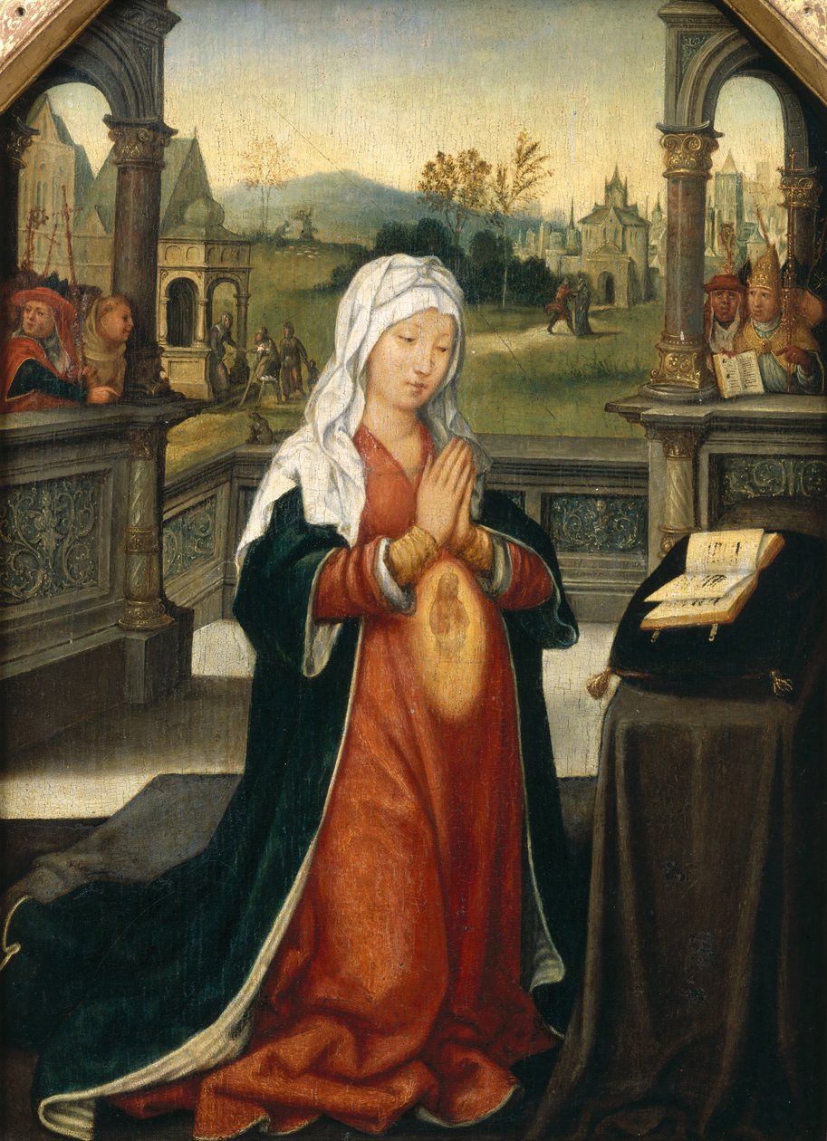 St.Anne blir gravid med jungfrun av Jean the Elder Bellegambe