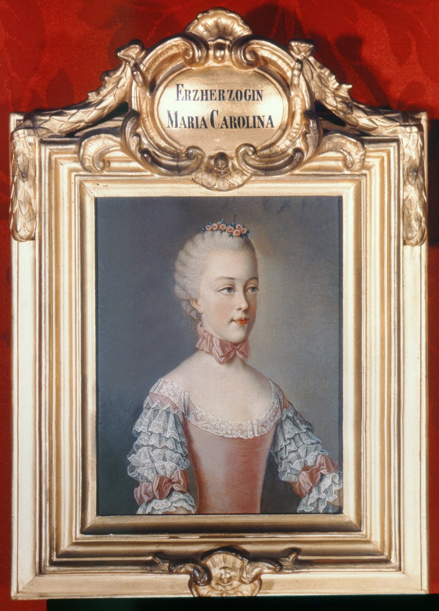 Ärkehertiginnan Maria Caroline av Österrike (1752-1814) dotter till kejsar Frans I (1708-65) och kejsar Maria Theresia av Österrike (1717-80) 1762 av Jean Étienne Liotard