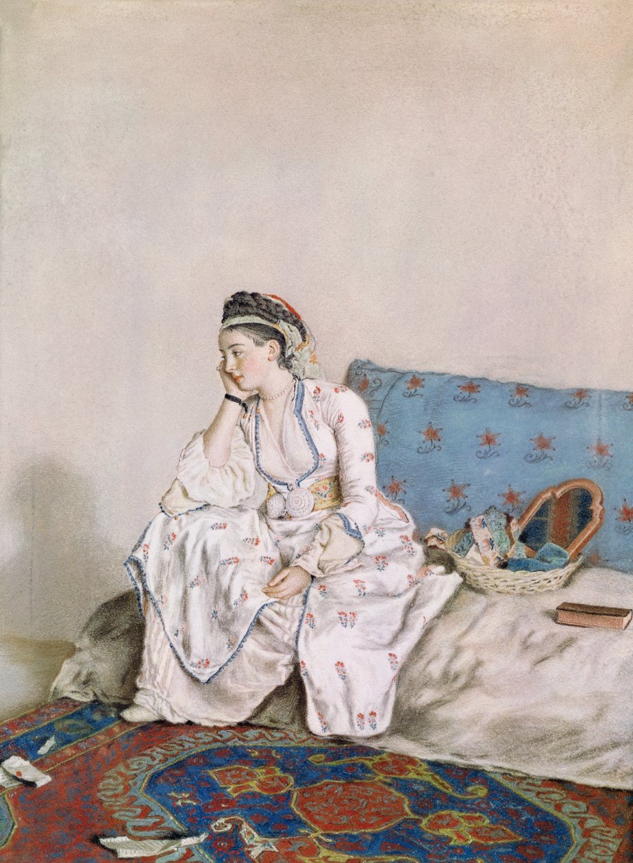 Porträtt av Mary Gunning, grevinna av Coventry, 1749 (pastell på papper) av Jean Étienne Liotard