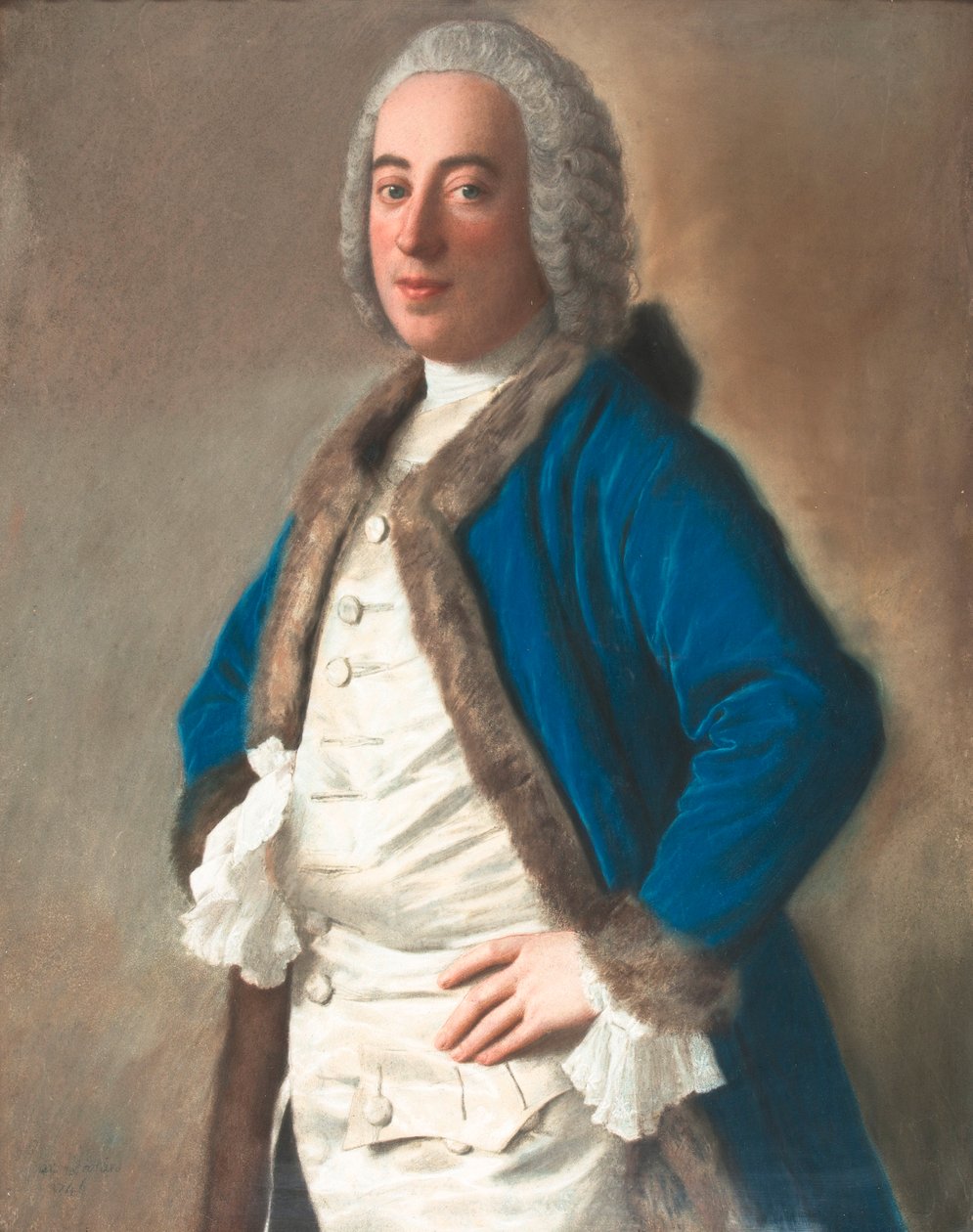 Portret van Monsieur Boère, koopman te Genua av Jean Étienne Liotard