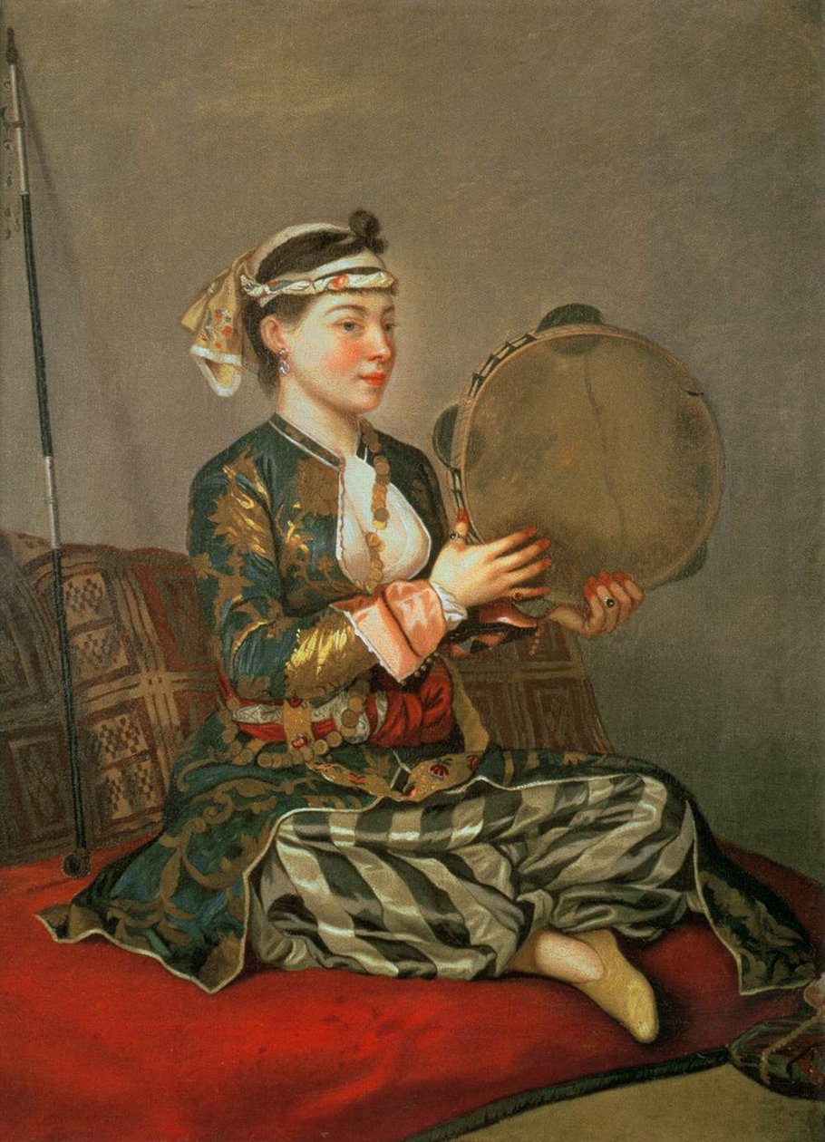 Turkish Woman with a Tambourine av Jean Étienne Liotard