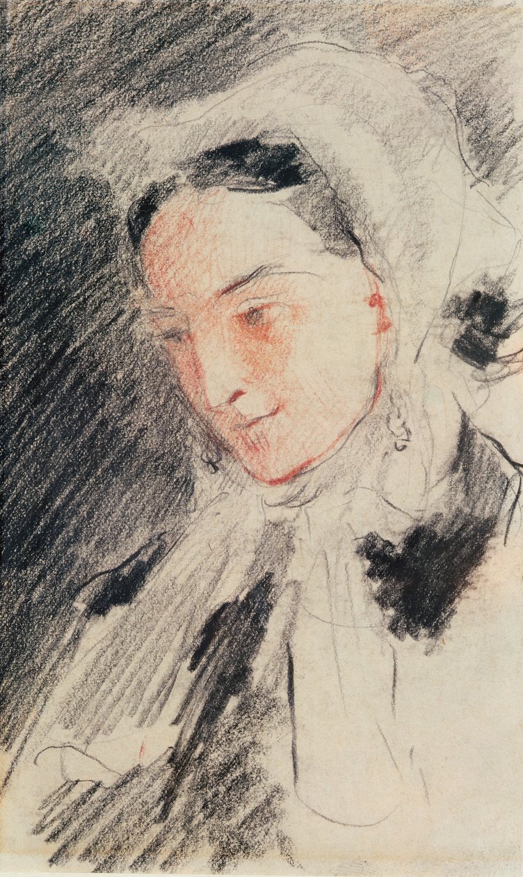 Kejsarinnan Eugénie (svart och röd krita) av Jean Baptiste Carpeaux