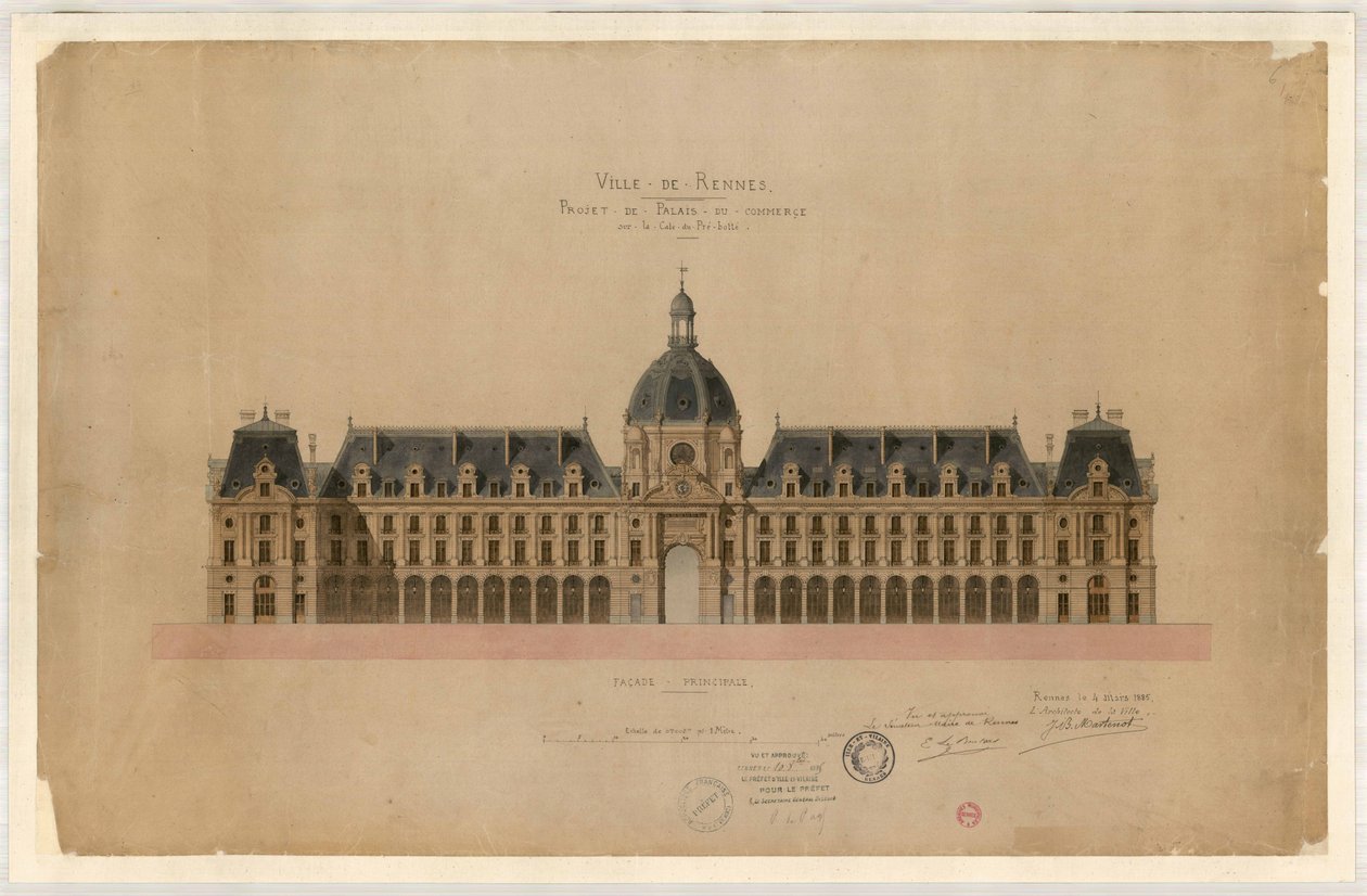 Rennes Palais du Commerce -projekt av Jean Baptiste Martenot