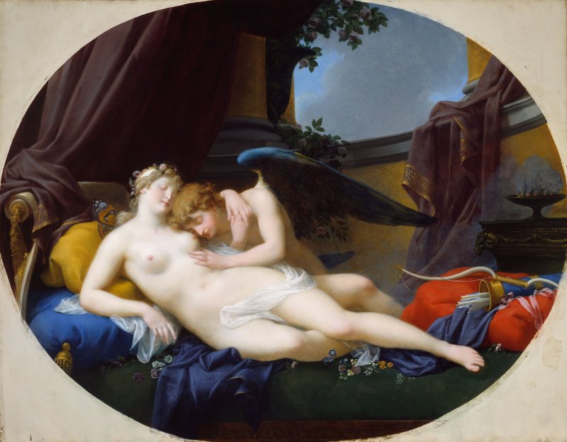  Cupid and Psychen av Jean Baptiste Regnault