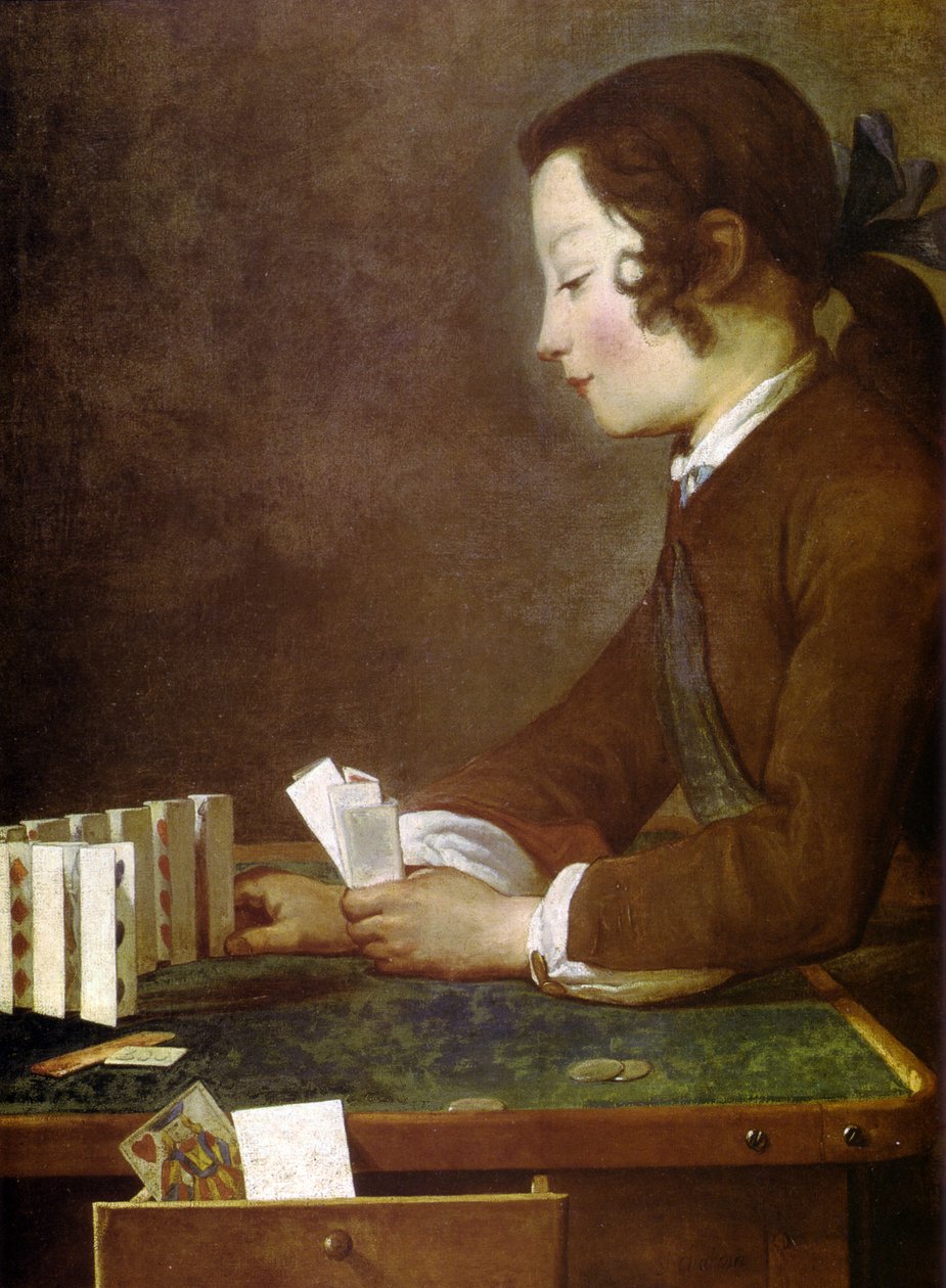 Pojke som leker med kort av Jean Baptiste Simeon Chardin