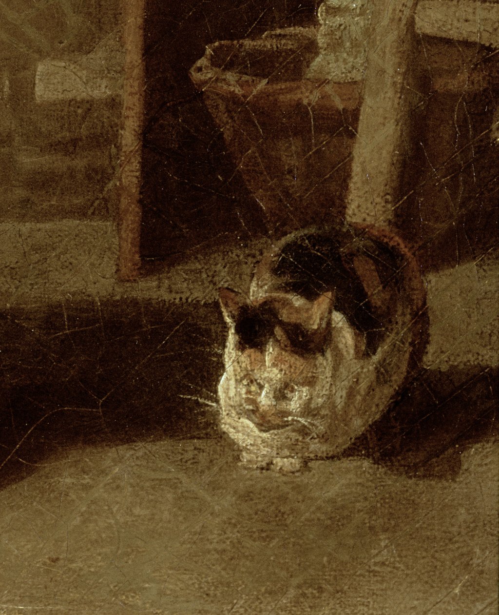 Tvättkvinnan olja på duk detalj av 89744 av Jean Baptiste Simeon Chardin