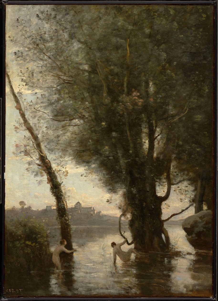 Badande på Borromeiska öarna av Jean-Baptiste-Camille Corot