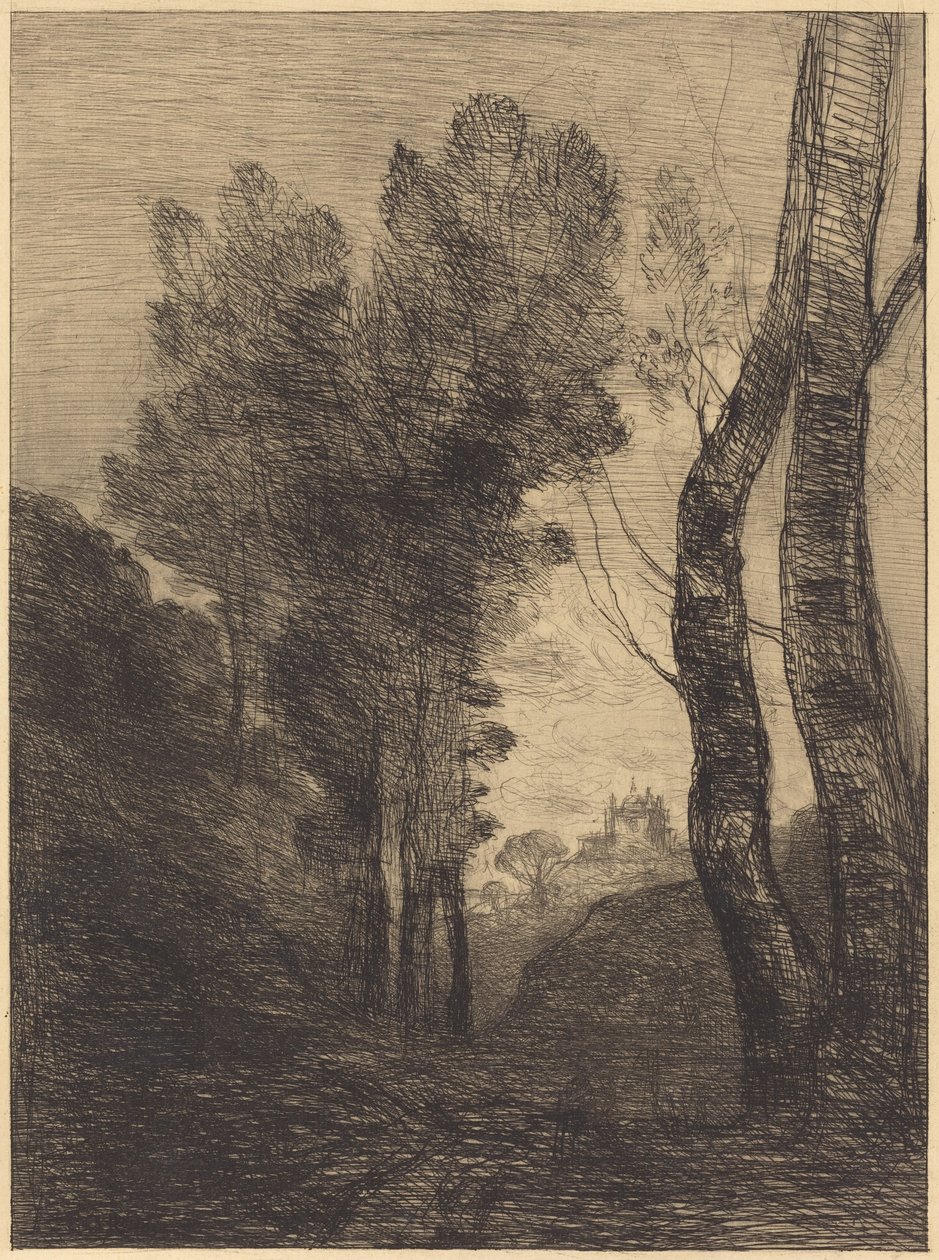 Omgivningarna kring Rom (Environs de Rome) av Jean-Baptiste-Camille Corot