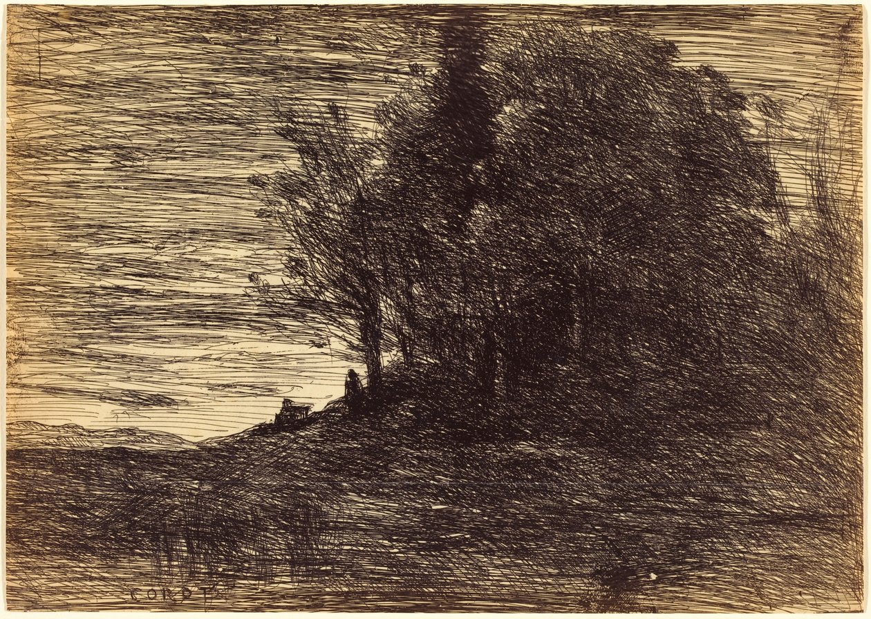 Eremitens skog av Jean-Baptiste-Camille Corot
