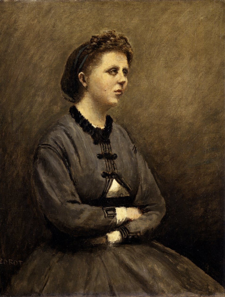 Mme de Larochenoire, målarens hustru av Jean-Baptiste-Camille Corot
