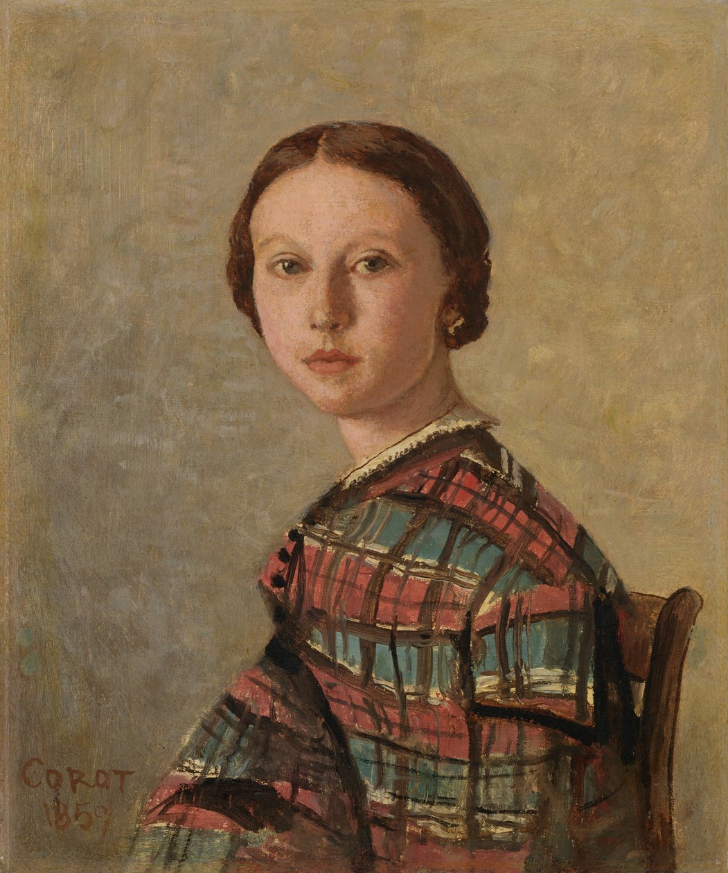 Porträtt av en ung flicka av Jean-Baptiste-Camille Corot