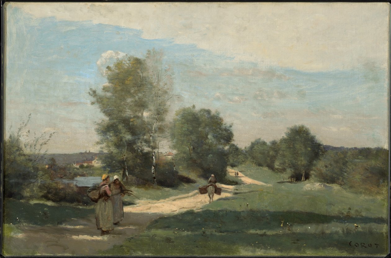 Väg vid vattnet av Jean-Baptiste-Camille Corot