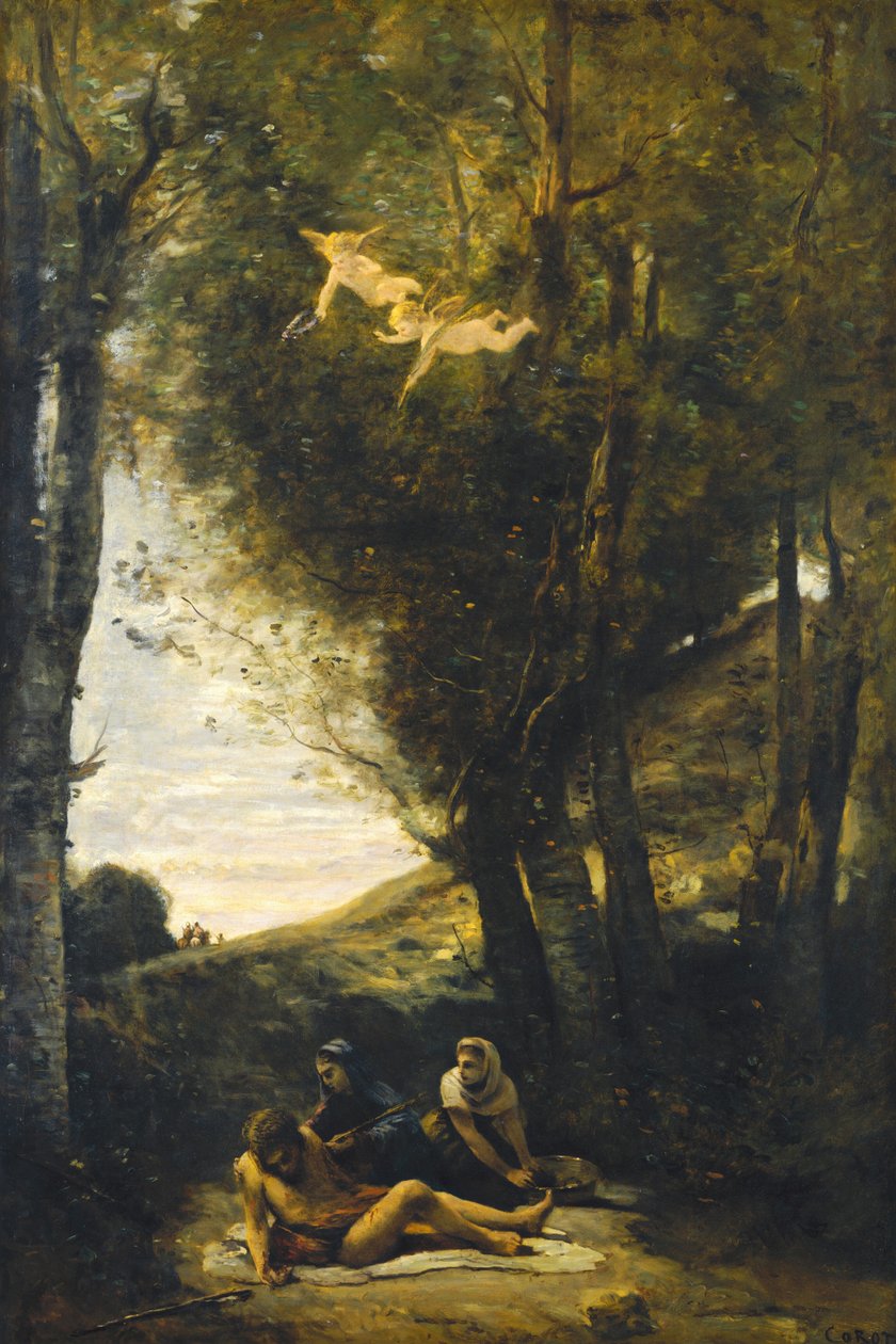 Den helige Sebastian räddas av de heliga kvinnorna av Jean-Baptiste-Camille Corot