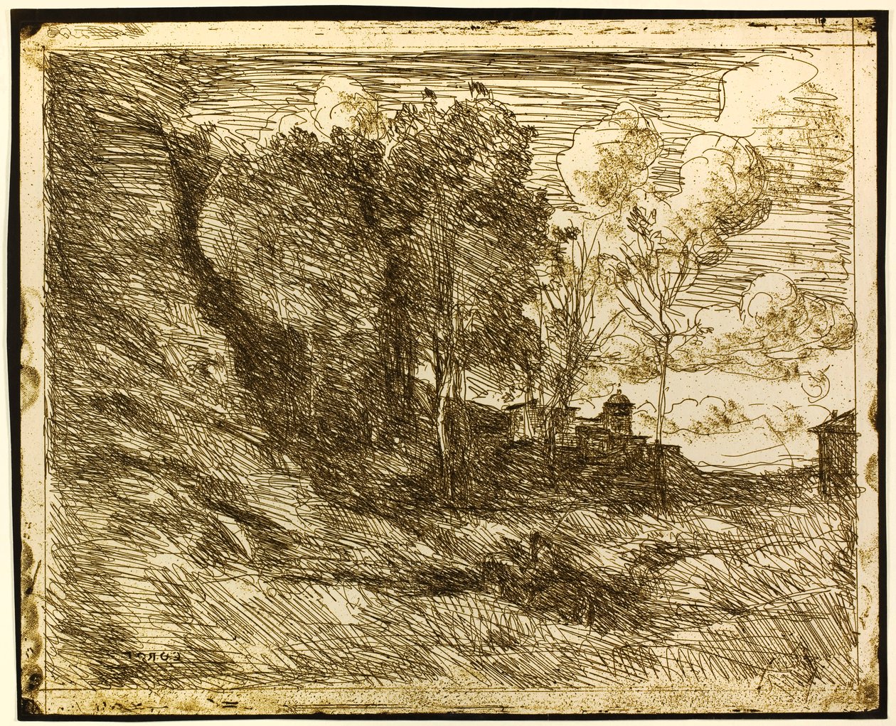 Souvenir av Ostia av Jean-Baptiste-Camille Corot